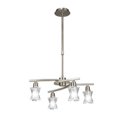 Alaska Pendant Convertible To Semi Flush 4 Light L1/SGU10, Satin Nickel - thumbnail 1