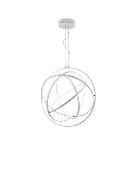 Orbital Ceiling Pendant Round 80cm, 5 Ring, 130W LED 3000K, 4250lm, RF Remote Control White - image 1