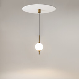 The Sixth Sense Modern Globe Pendant Ceiling Light Brass 3000K 500lm White Shade - thumbnail 2
