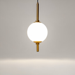 The Sixth Sense Modern Globe Pendant Ceiling Light Brass 3000K 500lm White Shade - thumbnail 5