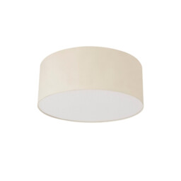 Baymont White 3 Light E27 Universal Flush Ceiling Fixture With 50cm x 20cm Faux Silk Shade, Ivory Pearl/White Laminate - thumbnail 5