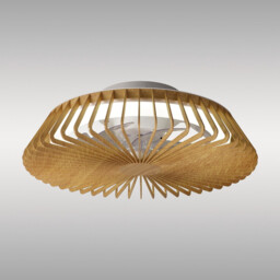 Himalaya Mini 53cm 70W LED Round Ceiling Light With 30W DC Reversible Fan, 2700-5000K CCT White, Wood, 3yrs Warranty - thumbnail 2