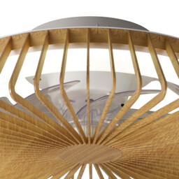 Himalaya Mini 53cm 70W LED Round Ceiling Light With 30W DC Reversible Fan, 2700-5000K CCT White, Wood, 3yrs Warranty - thumbnail 5