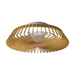 Himalaya Mini 53cm 70W LED Round Ceiling Light With 30W DC Reversible Fan, 2700-5000K CCT White, Wood, 3yrs Warranty