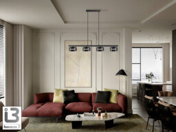 Olaia Bar Pendant Ceiling Light Black, Smoky 4xGX53 3000K 660lm - thumbnail 2