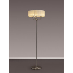 Banyan 3 Light Switched Floor Lamp With 45cm x 15cm Cream Organza Shade Satin Nickel/Cream - thumbnail 2