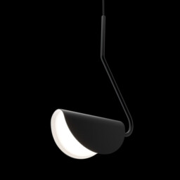 Mollis Modern Pendant Ceiling Light Black, Acrylic Shade - thumbnail 2