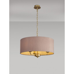 Banyan 3 Light Multi Arm Pendant With 50cm x 20cm Dual Faux Silk Fabric Shade Champagne Gold/Taupe - thumbnail 2