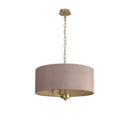 Banyan 3 Light Multi Arm Pendant With 50cm x 20cm Dual Faux Silk Fabric Shade Champagne Gold/Taupe - thumbnail 5