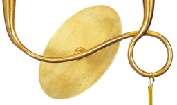 Paola Wall Lamp Switched 2 Light E14, Gold Painted with Cream Shades & Amber Glass Droplets - thumbnail 3