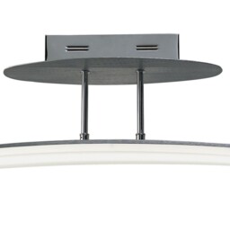 Hemisferic Semi Flush Ceiling 20W LED 70cm Bar 3000K, 1800lm, Satin Aluminium, Frosted Acrylic - thumbnail 3