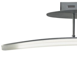 Hemisferic Semi Flush Ceiling 20W LED 70cm Bar 3000K, 1800lm, Satin Aluminium, Frosted Acrylic - thumbnail 5
