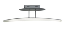 Hemisferic Semi Flush Ceiling 20W LED 70cm Bar 3000K, 1800lm, Satin Aluminium, Frosted Acrylic - thumbnail 1