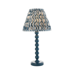 Higgledy Gloss Marlin Blue Paint Table Lamp with Marlin Blue Fabric Ripple Shade 25cm E14 - thumbnail 1