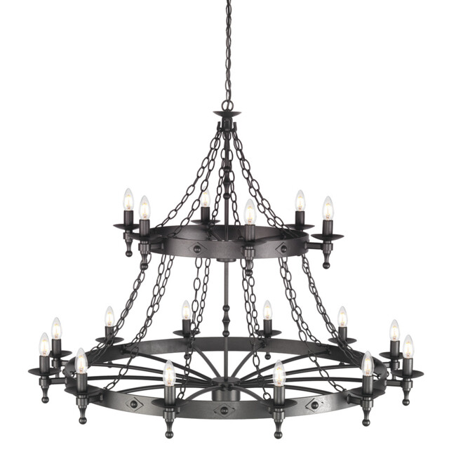Warwick 18 Light 2 Tier Pendant Chandelier - Graphite Black - image 1