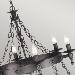 Warwick 18 Light 2 Tier Pendant Chandelier - Graphite Black - thumbnail 2