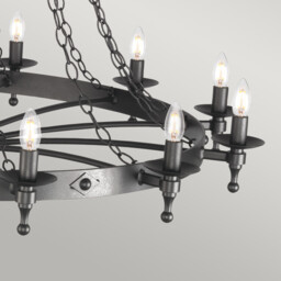 Warwick 18 Light 2 Tier Pendant Chandelier - Graphite Black - thumbnail 5