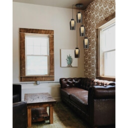 Nora Round Pendant, 5 Light Adjustable E27, Black/Black Marble/Chrome Glass With Frosted Inner - thumbnail 3
