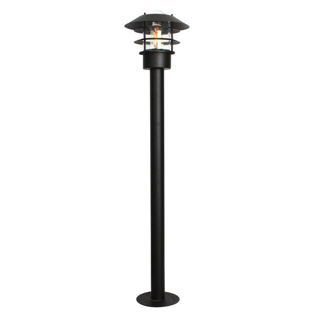 Helsingor 1 Light Outdoor Coastal Bollard Lantern Black IP44, E27 - image 1