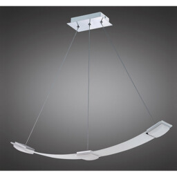 Thea Linear Pendant 3 Light 21W LED 3000K, 1890lm, Satin Aluminium, Frosted Acrylic - thumbnail 2