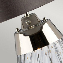 Lena 2 Light Small Smoke Table Lamp, Smoke-tinted Glass , Slate Shade, E27 - thumbnail 2