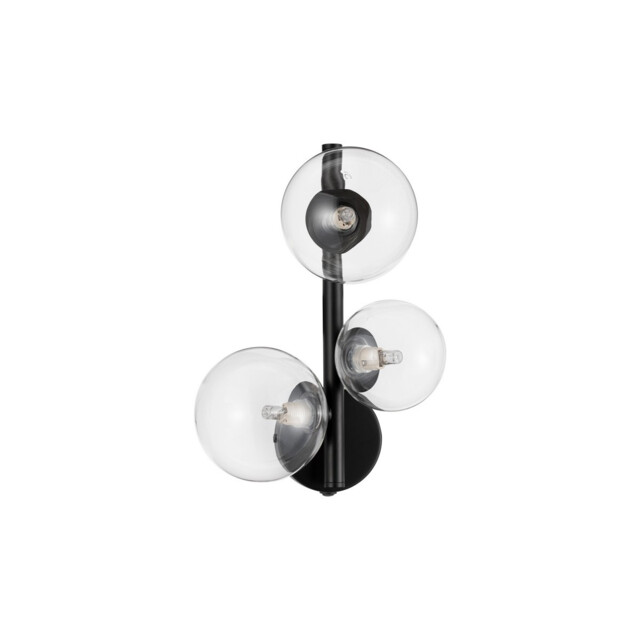 Odillia 3 Light Wall Lamp Matt Black Metal, Glass LED G9 - image 1