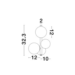 Odillia 3 Light Wall Lamp Matt Black Metal, Glass LED G9 - thumbnail 2