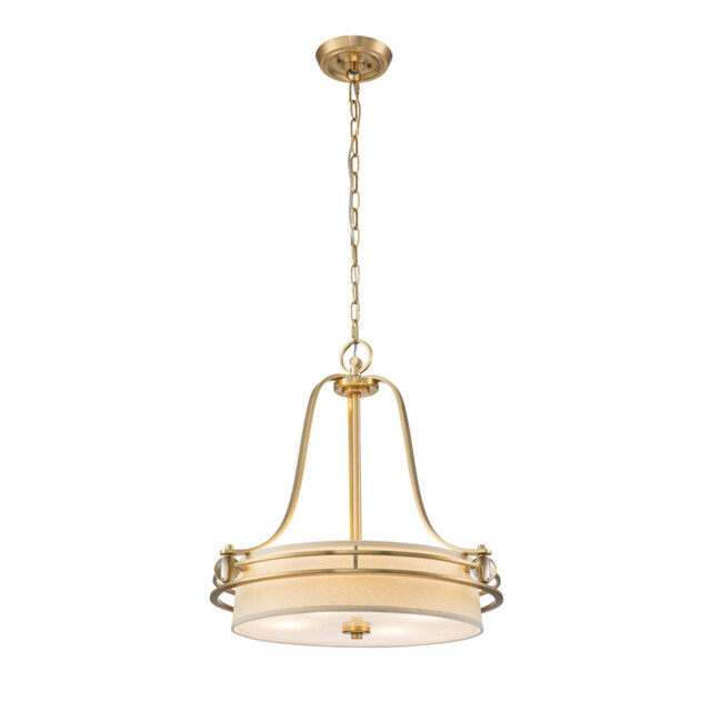 Quoizel Gotham Cylindrical Pendant Ceiling Light Brushed Brass - image 1