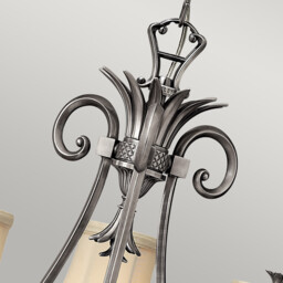 Plantation Multi Arm Chandelier 3 Light Polished Antique Nickel Finish, E14 - thumbnail 3