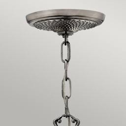 Plantation Multi Arm Chandelier 3 Light Polished Antique Nickel Finish, E14 - thumbnail 2
