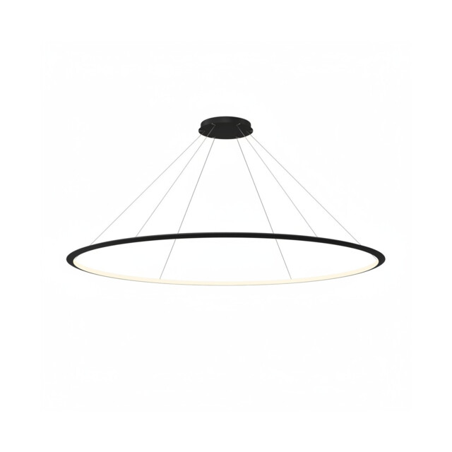 Circular Inward 207cm Integrated LED Pendant Ceiling Light Black 129W 2700K 0-10V Dimming - image 1