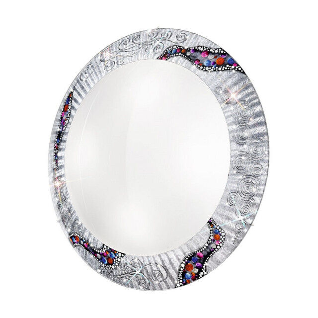 Serena Designer Glass Patterned Flush Ceiling Lamp Polished Chrome - Kiss Silver Pattern, 4x E27 - image 1