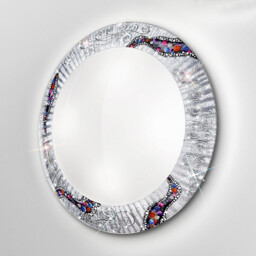 Serena Designer Glass Patterned Flush Ceiling Lamp Polished Chrome - Kiss Silver Pattern, 4x E27 - thumbnail 2