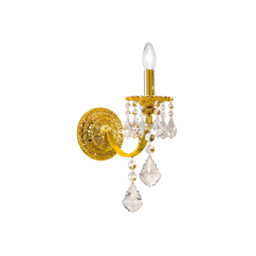 Pisani Crystal Crystal Candle Wall Lamp 24 Carat Gold - thumbnail 1