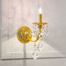 Pisani Crystal Crystal Candle Wall Lamp 24 Carat Gold - thumbnail 2