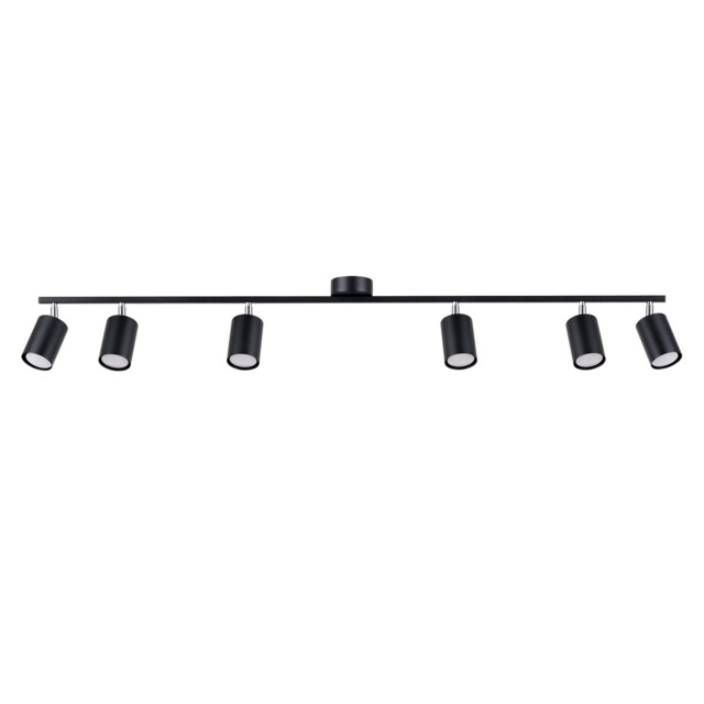 Lemmi Modern Ceiling Spotlight Bar Black 6x GU10 - image 1