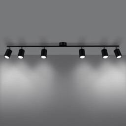 Lemmi Modern Ceiling Spotlight Bar Black 6x GU10 - thumbnail 3