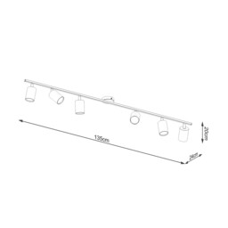 Lemmi Modern Ceiling Spotlight Bar Black 6x GU10 - thumbnail 5
