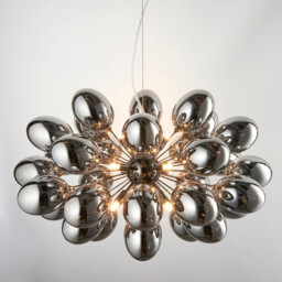 Infinity Pendant Black Chrome Effect Plate & Smokey Mirror Effect Tinted Glass 8 Light Dimmable IP20 - G9 - thumbnail 5