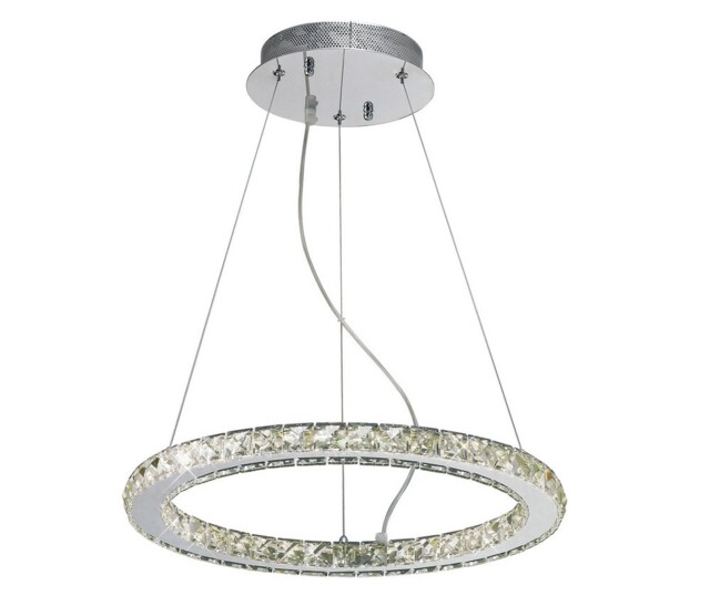 Galaxy Ceiling Pendant Round Small 27W LED 4000K Polished Chrome, Crystal - image 1
