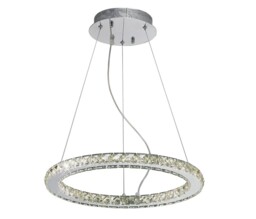 Galaxy Ceiling Pendant Round Small 27W LED 4000K Polished Chrome, Crystal - thumbnail 1