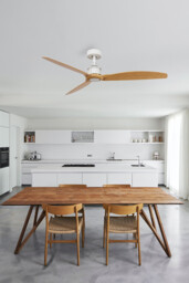 Just Fan 128cm Medium White, Light Wood DC Ceiling Fan 6 Speed - thumbnail 3