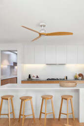 Just Fan 128cm Medium White, Light Wood DC Ceiling Fan 6 Speed - thumbnail 2