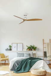 Just Fan 128cm Medium White, Light Wood DC Ceiling Fan 6 Speed - thumbnail 5