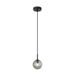 Lyven Globe Pendant Ceiling Light Black Matt -Smoked Glass 1xG9 LED - thumbnail 1