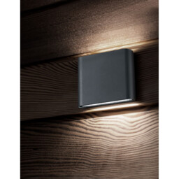 Soho 2 Light Outdoor Up Down Wall Lamp Dark Grey Aluminium Glass LED 2x3W 480Lm 3000K IP54 - thumbnail 2