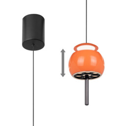 Roller Rise And Fall Pendant, 12W LED, 3000K, 450lm, Orange/Black, 3yrs Warranty