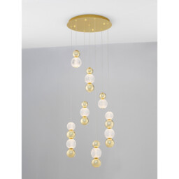 Brille Integrated LED Pendant Ceiling Light Gold Aluminium LED 42W 230V 3289Lm 3200K - thumbnail 5
