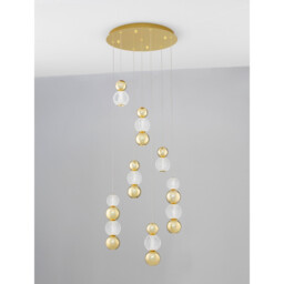 Brille Integrated LED Pendant Ceiling Light Gold Aluminium LED 42W 230V 3289Lm 3200K - thumbnail 3