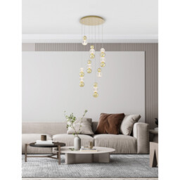 Brille Integrated LED Pendant Ceiling Light Gold Aluminium LED 42W 230V 3289Lm 3200K - thumbnail 2